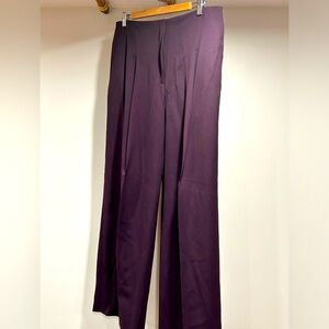COS Purple Wide-Leg Light Wool Trousers